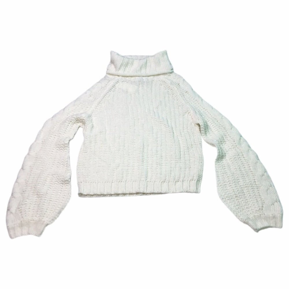 Juniors Womens Sweater Ivory Cream Color Size M Medium Turtleneck Knit NWT